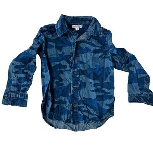 ✨ 5 for $25 ✨Rockets of Awesome Blue Camo Chambray Button Down Long Sleeve Shirt